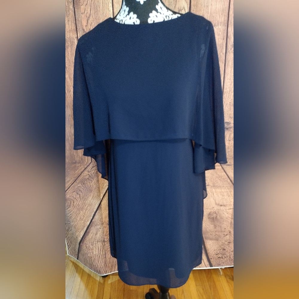 NWT Vince Camuto Navy Cape Dress